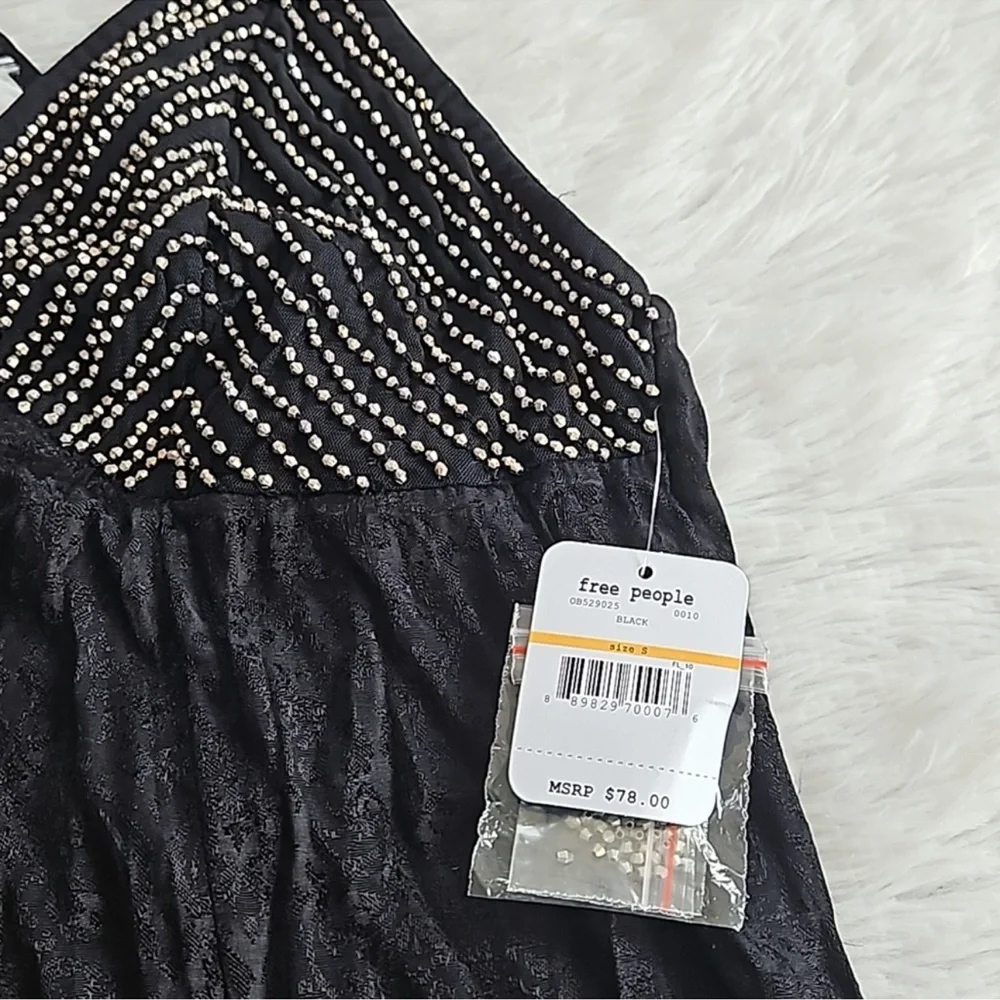 Free People Intimately Shooting Star Slip in Black - Picture 3 of 11